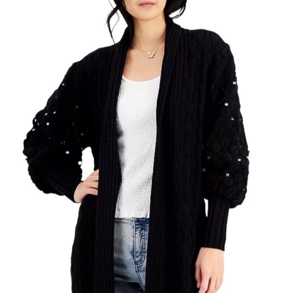 INC embellished sleeve coatigan size large NWT - Picture 3 of 8